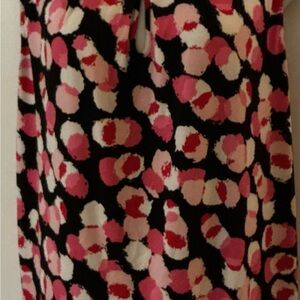 Kasper Pink and Red Patterned Sleeveless Blouse